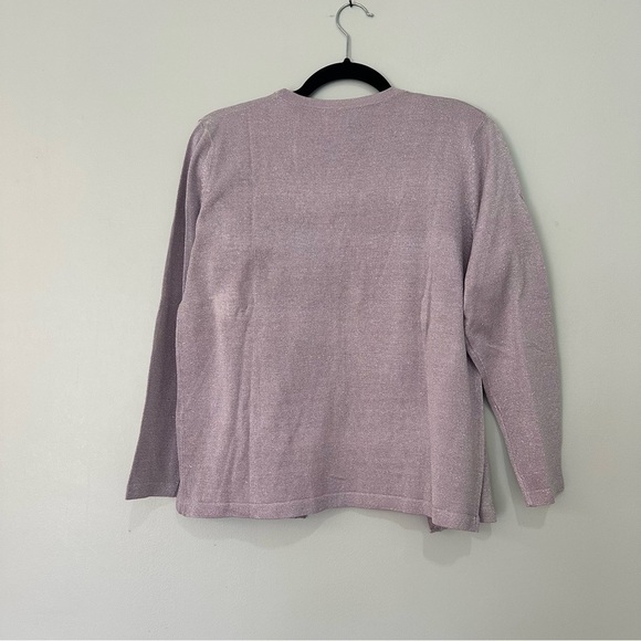 Anna Gray Silk Two Piece Top Set Purple Tank and Sweater Cardigan Size Small - Picture 7 of 9